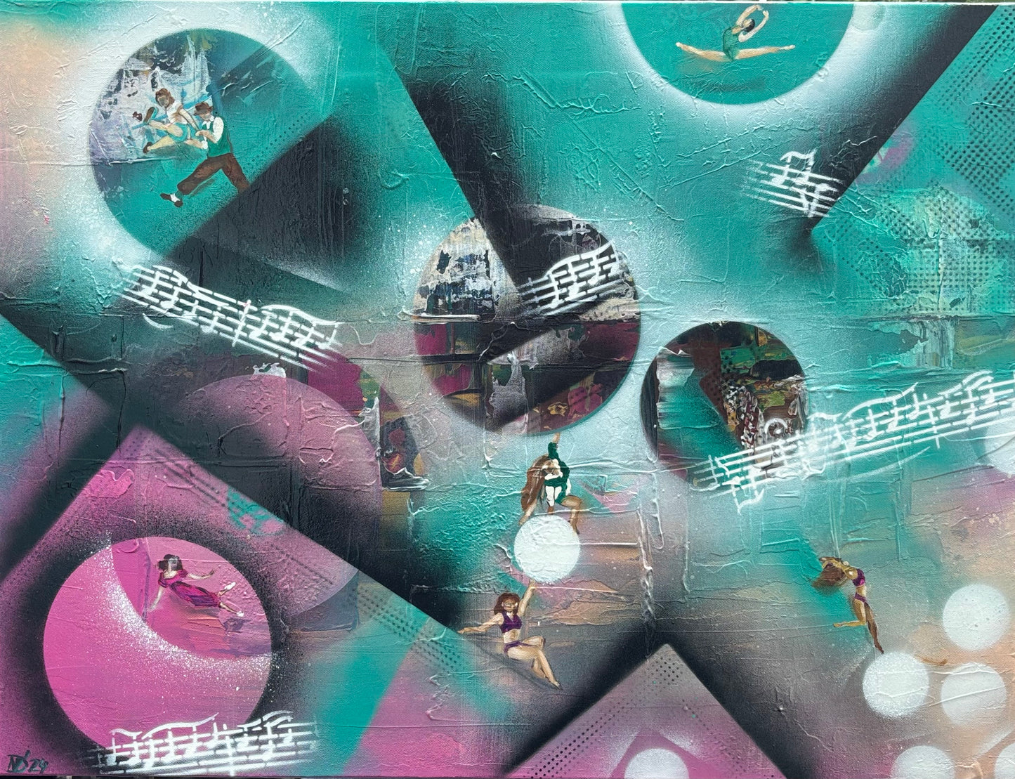 Unknown faces - Move meets illusions - 60x80x4,5 cm - Unikat mit Echtheitszertifikat